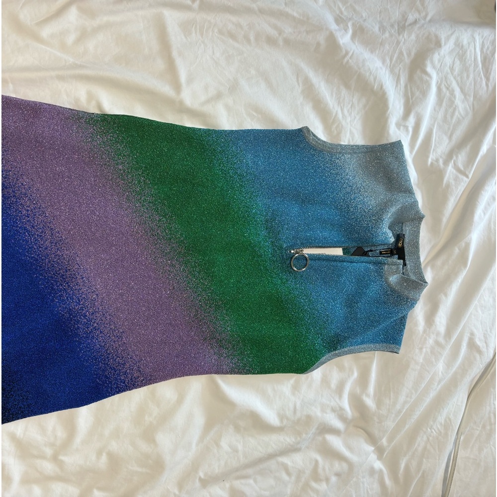 Multicolor Vintage Sleeveless Ombré Dress